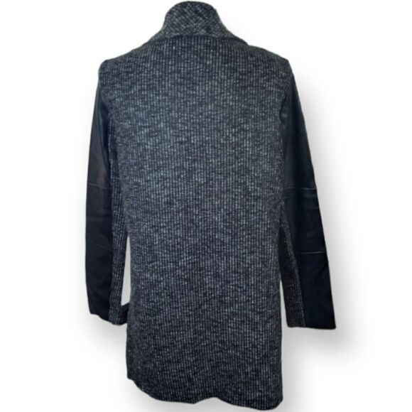 BERSHKA FAUX LEATHER SLEEVE CARDIGAN SZ.M EUC - Picture 6 of 8